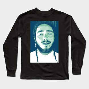 post malone in blue Long Sleeve T-Shirt